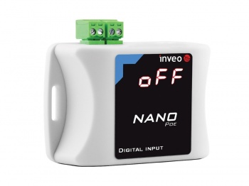 NANO_IN_POE - Ethernet Digital input Unit with pulse counting, Web, SNMP, Modbus TCP, LED Display, POE