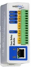 WEBRELAYQUAD-POE - Ethernet Relay Unit with HTTP, SNMP, and Modbus/TCP with Power over Ethernet