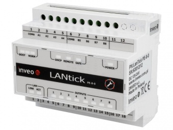 LanTick PE-8-0 - Ethernet 8 Channel Relay Unit with Web, Modbus TCP, KNX-IP