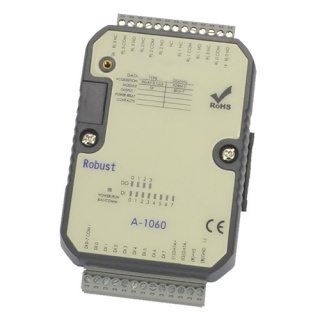 A-1060 RS485 Modbus IO Unit - 8 Digital Inputs, 4 Relay Outputs