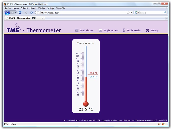 TME - Ethernet Thermometer with Web Server, SNMP and email Alarms - www ...
