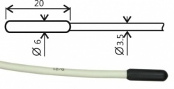 Temperature probe Pt1000TR160/E, ELKA connector, cable 2M
