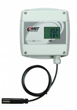 T7611 - Ethernet Temperature, Humidity and Atmospheric Pressure Alarm unit with LCD and POE. External Probe